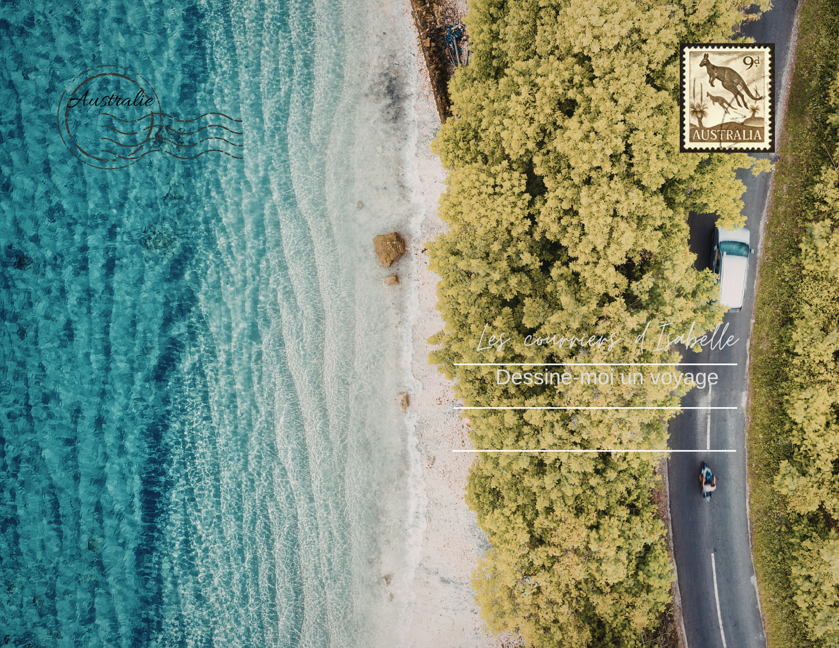 Carte postale route australienne en bord de mer